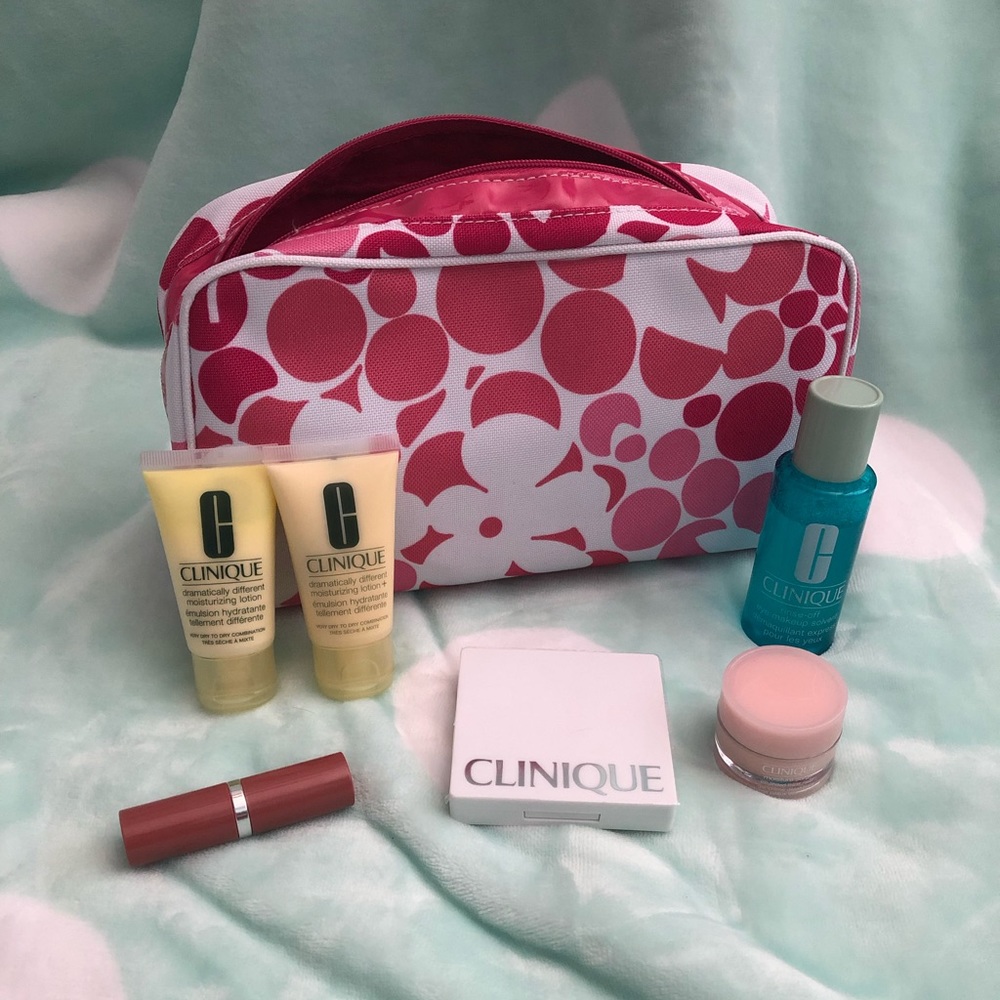 Clinique make-up bag and misc items
